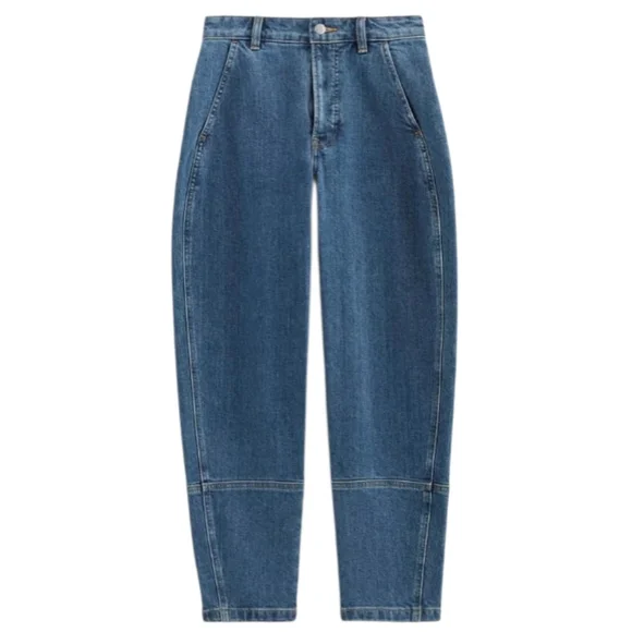 Everlane The Utility Barrel Jean 30rNew Blue Organic Cotton High Rise Cropped